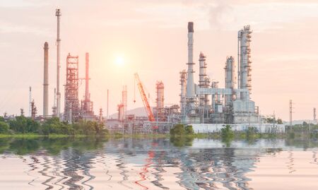 Industrial plant power station and the sun lightのeditorial素材