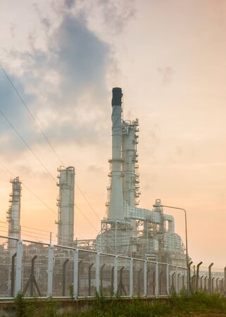 Oil refinery power station at sunshine at Chonburi of Thailandのeditorial素材