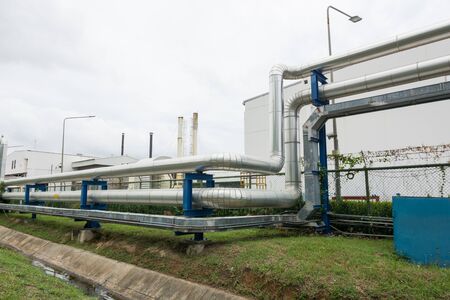 Industrial pipelines in power station facility asia of Thailandのeditorial素材