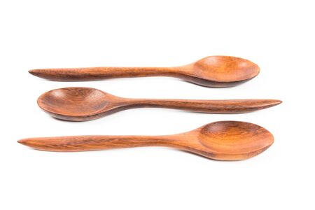 Wooden Spoon Isolated on over white backgroundの写真素材
