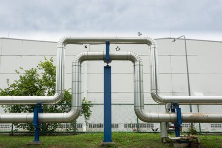 Industrial pipelines in power station facility asia of Thailandのeditorial素材