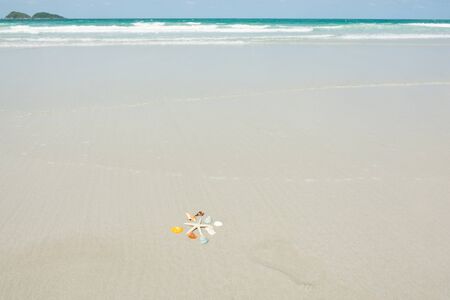 Beautiful starfish with sea beach of Thailandの写真素材