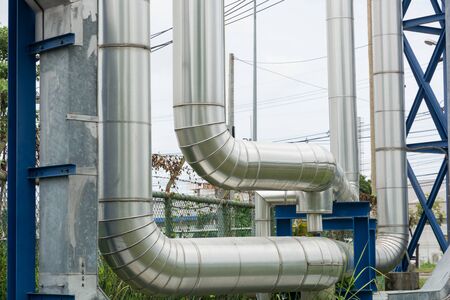 Industrial pipelines in power station facility asia of Thailand