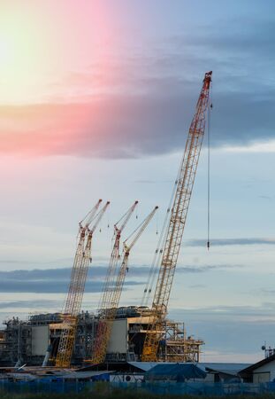 Construction Industry oil rig refinery working site, asia in Thailandの写真素材