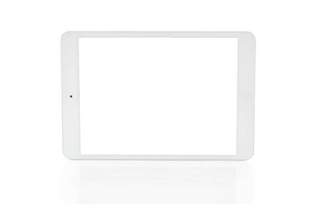White tablet computer isolated on over white backgroundの写真素材