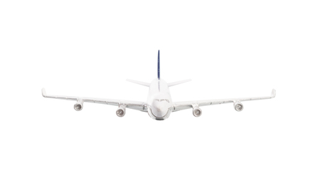 White airplane isolated on over white backgroundの写真素材