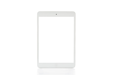 White tablet computer isolated on over white backgroundの写真素材