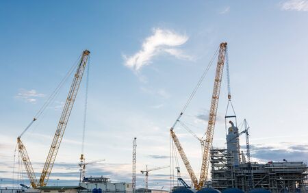 Construction Industry oil rig refinery working site, asia in Thailandの写真素材