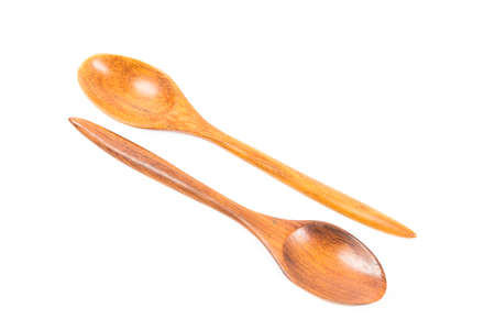 Wooden Spoon Isolated on over white backgroundの写真素材
