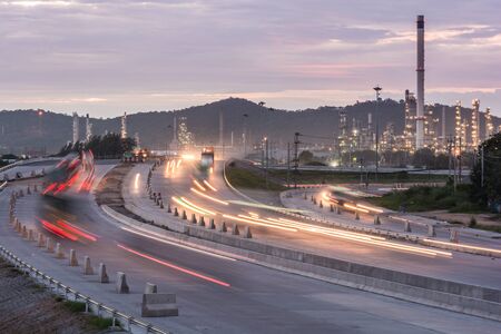 Truck transport container on the road to the port, Trade Port , Shipping , transportの写真素材