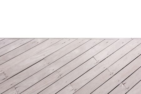 Empty bridge wood top view on over white backgroundの写真素材