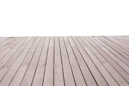 Empty bridge wood top view on over white backgroundの写真素材