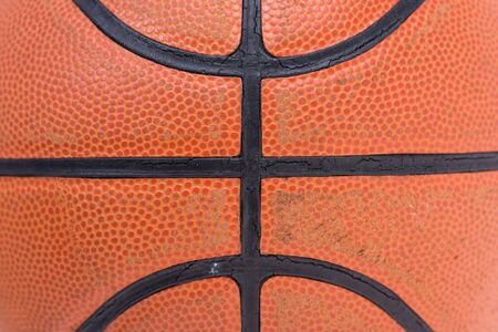 Closeup old basketball basket ball for texture backgroundの写真素材