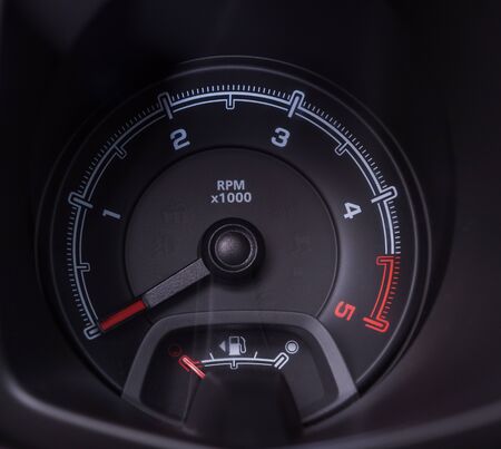 Car interior car speedometer control close up modern car