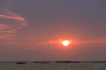 Beautiful landscape seascape sunset over the seaの写真素材