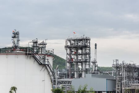 Oil refinery and Petroleum industry at day time, petrochemical industrial