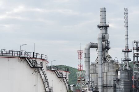 Oil refinery and Petroleum industry at day time, petrochemical industrialの写真素材