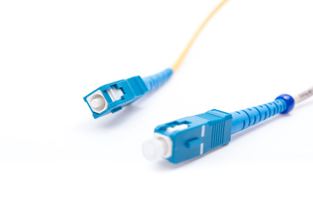 Fiber optic cables for network isolated on white background