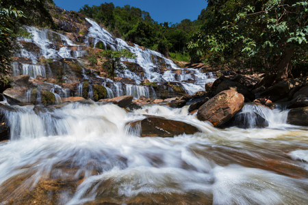 Mae Ya waterfall, Doi Inthanon national park at Chiang Mai, Thailandの写真素材