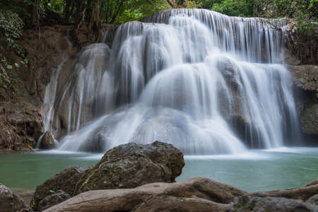 Huay Mae Kamin Waterfall Park, Kanchanaburi of Thailandの写真素材