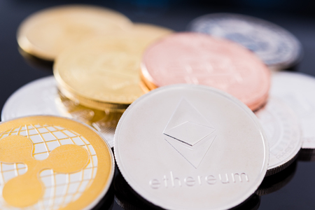 Coins Litecoin digital cryptocurrency business finance money market setの写真素材