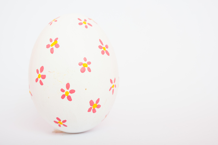 Beautiful Easter White egg color isolate on white background, Easter day conceptの写真素材