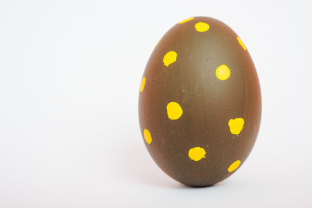 Beautiful Easter Brown egg color isolate on white background, Easter day conceptの写真素材