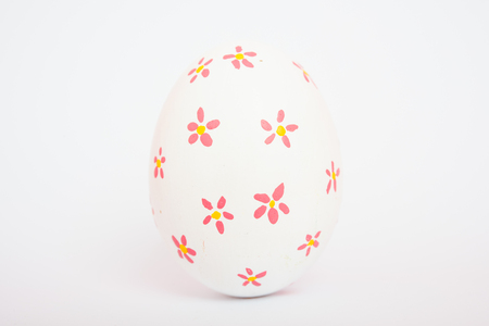 Beautiful Easter White egg color isolate on white background, Easter day conceptの写真素材