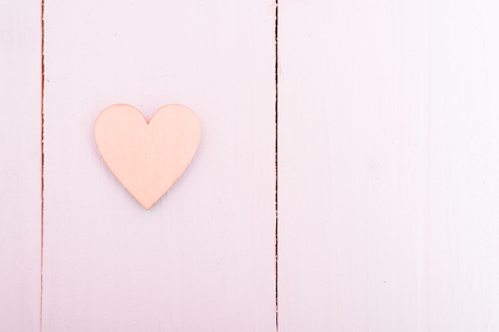 Close up Hearts on white wooden background, valentine day conceptの写真素材