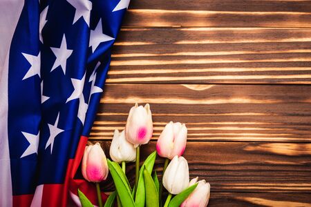 Happy Memorial Day Remember previously but now seldom called Decoration Day, American USA flag and a...