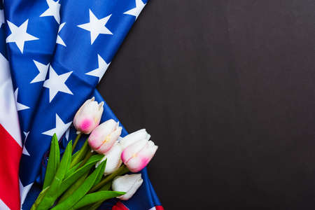 Happy Memorial Day Remember previously but now seldom called Decoration Day, American flag and a...
