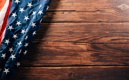 Presidents Day. flag of United States American with copy space, USA flag for Memorial day on...