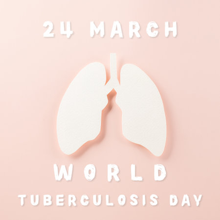 Lungs paper cutting symbol on pink background, copy space, concept of world TB day, banner background design, respiratory diseases, lung cancer awareness, Healthcare, World tuberculosis dayの写真素材