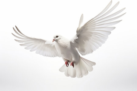Watch in awe as this majestic white bird takes flight, its wings spread wide and talons ready for the hunt. AI Generative.の素材