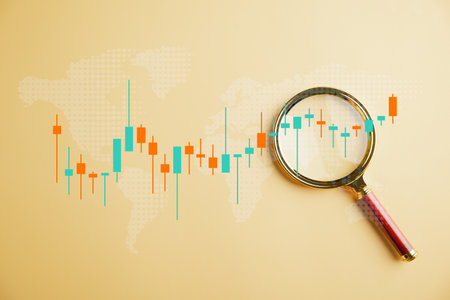 Bar graph with an upward arrow signifies the positive performance of stocks in market, highlighted...