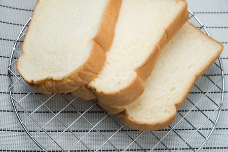 slice of bread on white background