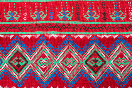 Colorful thai silk handcraft peruvian style rug surface close up More this motif  more textiles...