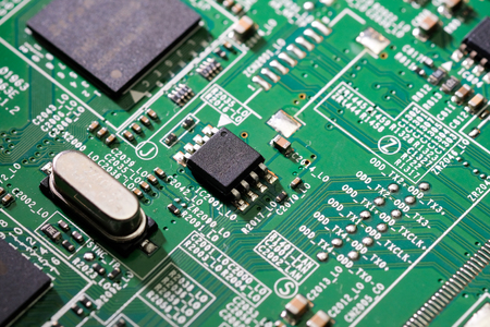 Electronic circuit board close up.の写真素材