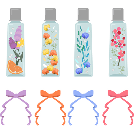 Herbarium illustration set (rectangular bottle)のイラスト素材