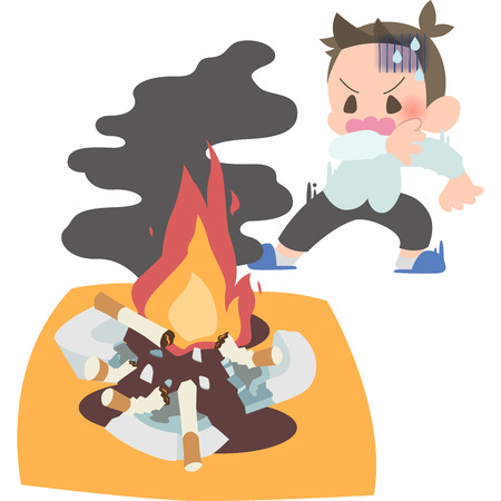 Notice the fire manのイラスト素材