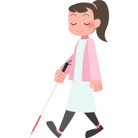 Women walk with a caneのイラスト素材