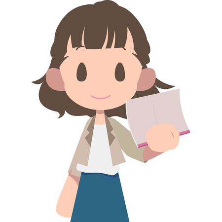 Women flexing their notesのイラスト素材