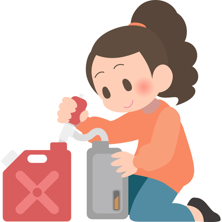 Refuel kerosene for ladiesのイラスト素材