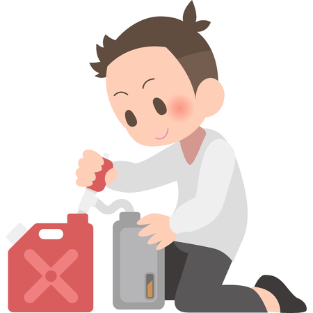 Men to refuel a keroseneのイラスト素材