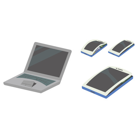 Battery expansion electronic equipment Smartphone laptop Tabletのイラスト素材