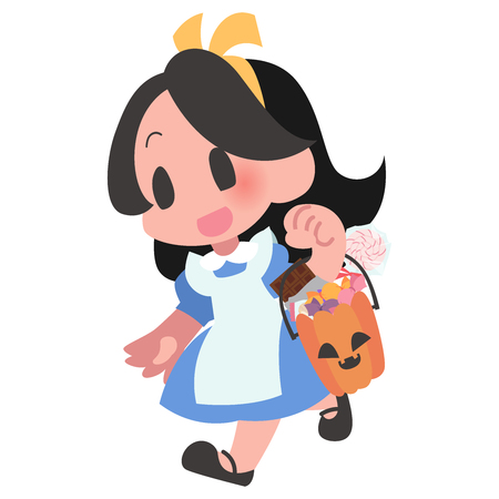 Anime Halloween costume kids one personのイラスト素材