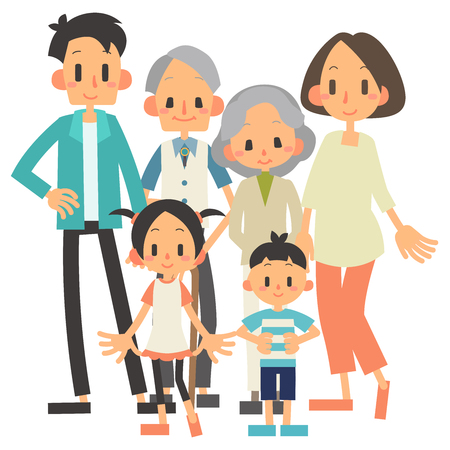 Family 3 householdsのイラスト素材