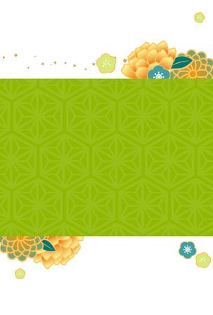 Japanese-style background material Greenの写真素材
