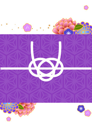 New year's card template vertical 2019 purpleの写真素材