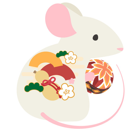 Mice with temariのイラスト素材
